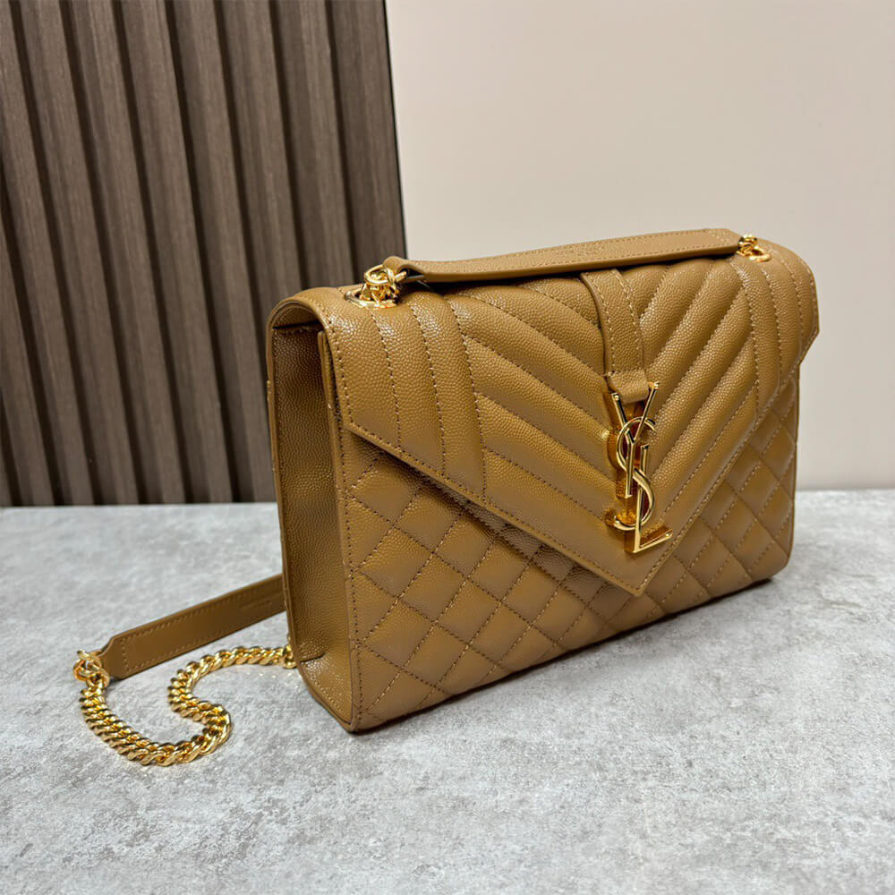 YSL envelope medium in grained leather