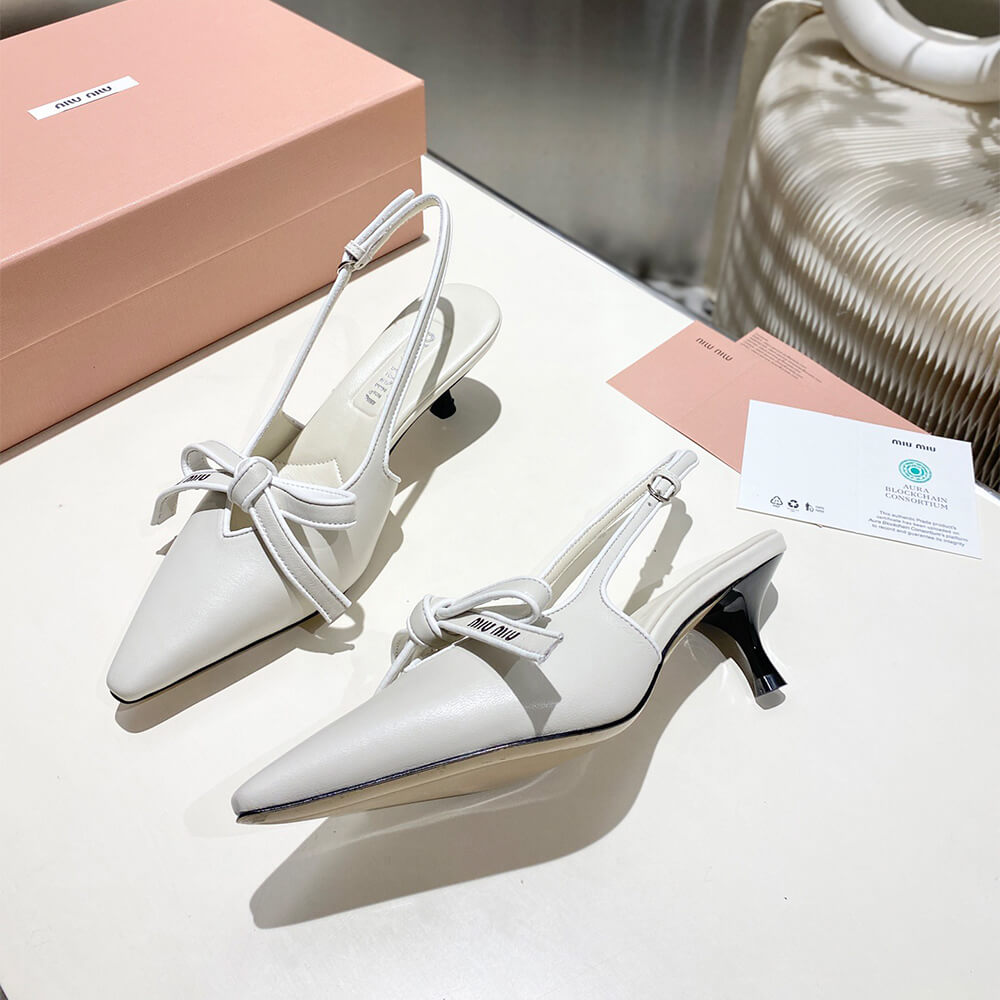 MiuMiu Nappa leather slingback pumps