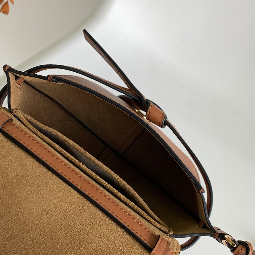 Mini Gate Dual bag in soft calfskin and jacquard(HIGH-END Grade)