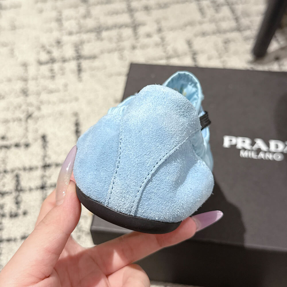 PRADA Collapse Re-Nylon and suede elasticized sneakers