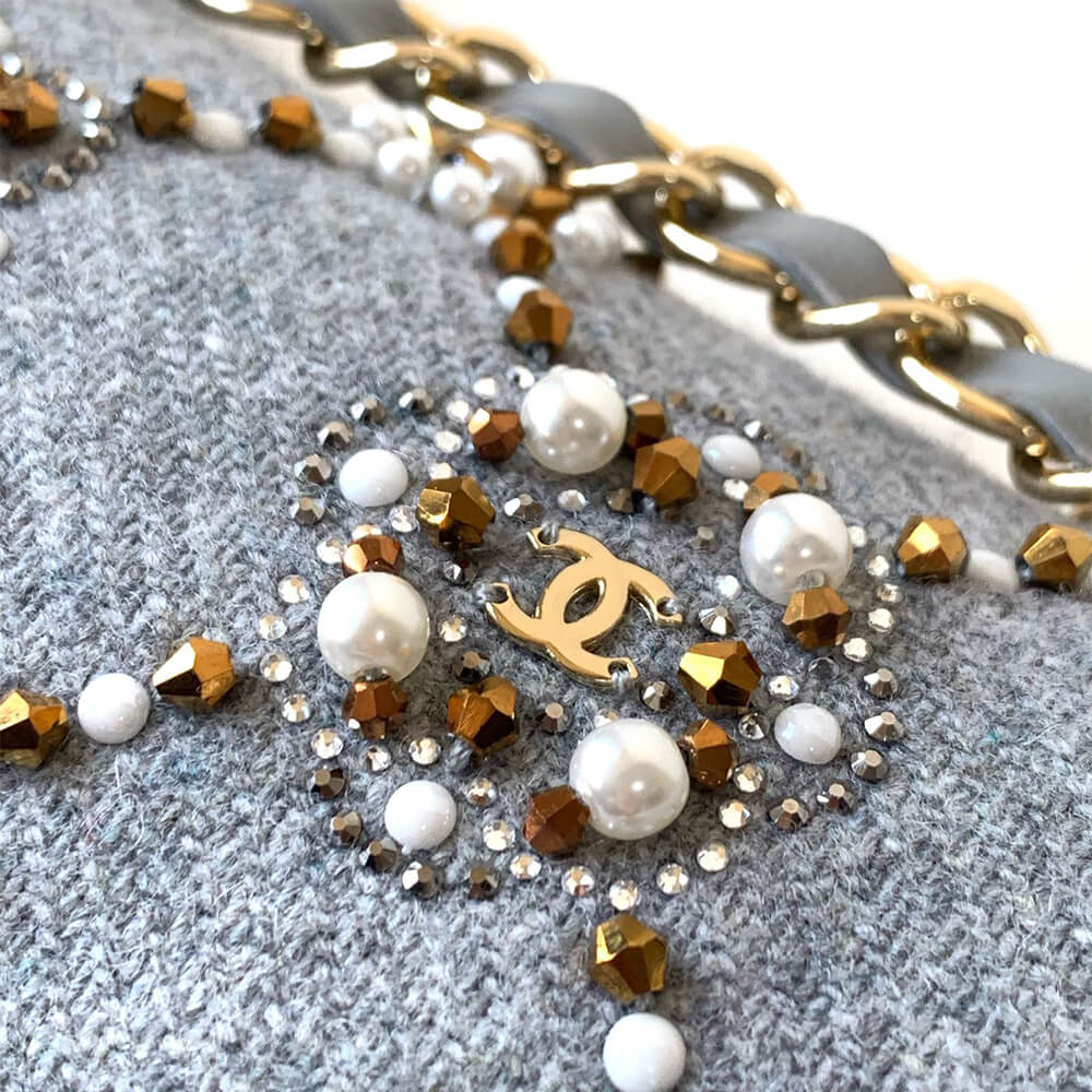 CHANEL Pearl Classic Double Flap Handbag(HIGH-END GRADE)