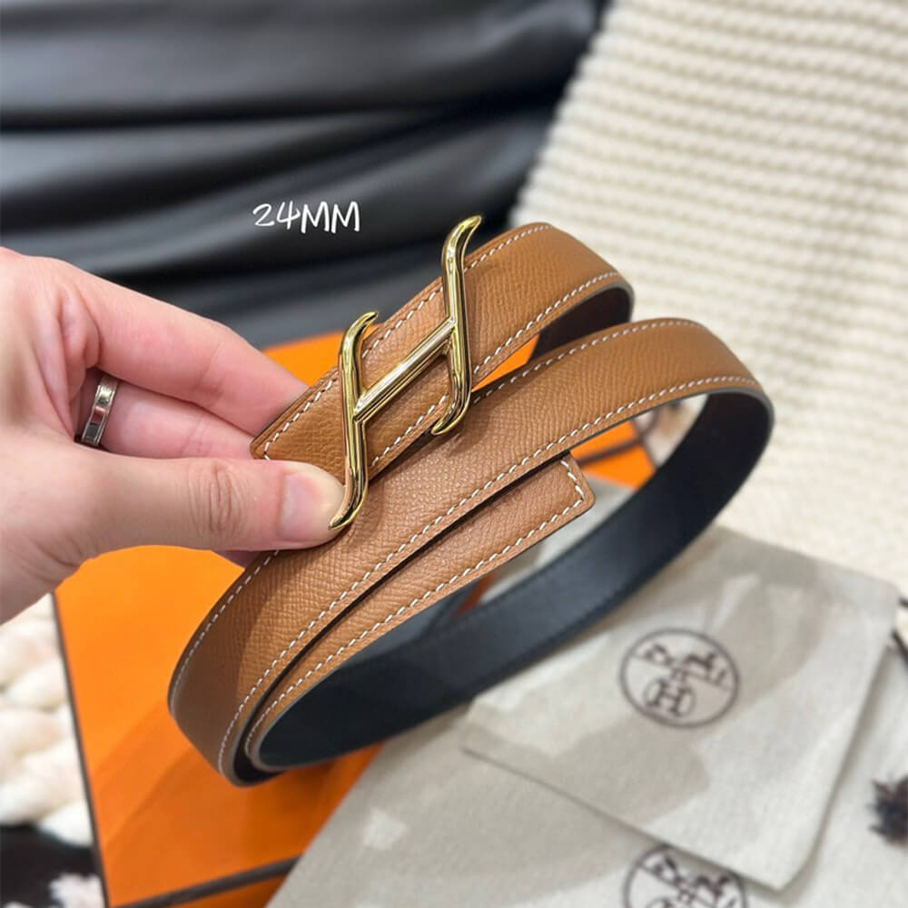 HDN belt buckle   Reversible leather strap 24 mm