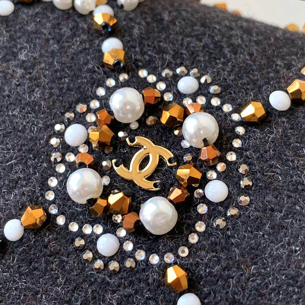 CHANEL Pearl Classic Double Flap Handbag(HIGH-END GRADE)