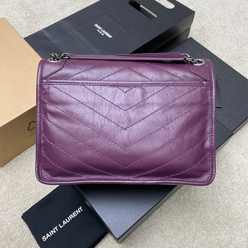 YSL NIKI MEDIUM IN CRINKLED VINTAGE LEATHER(HIGH-END GRADE)