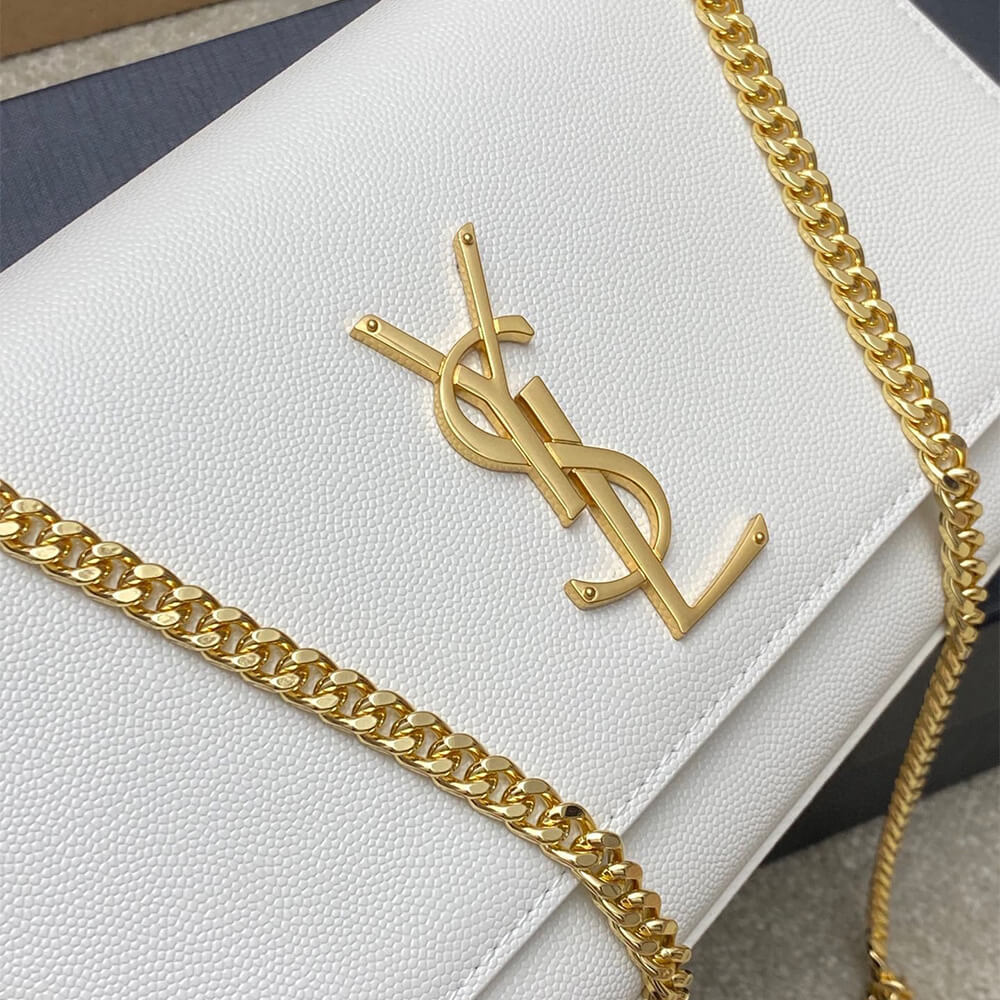 YSL kate medium in grain de poudre embossed leather