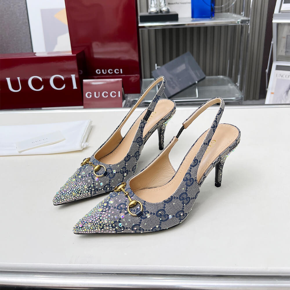Gucci Women s slingback pump with crystal Horsebit