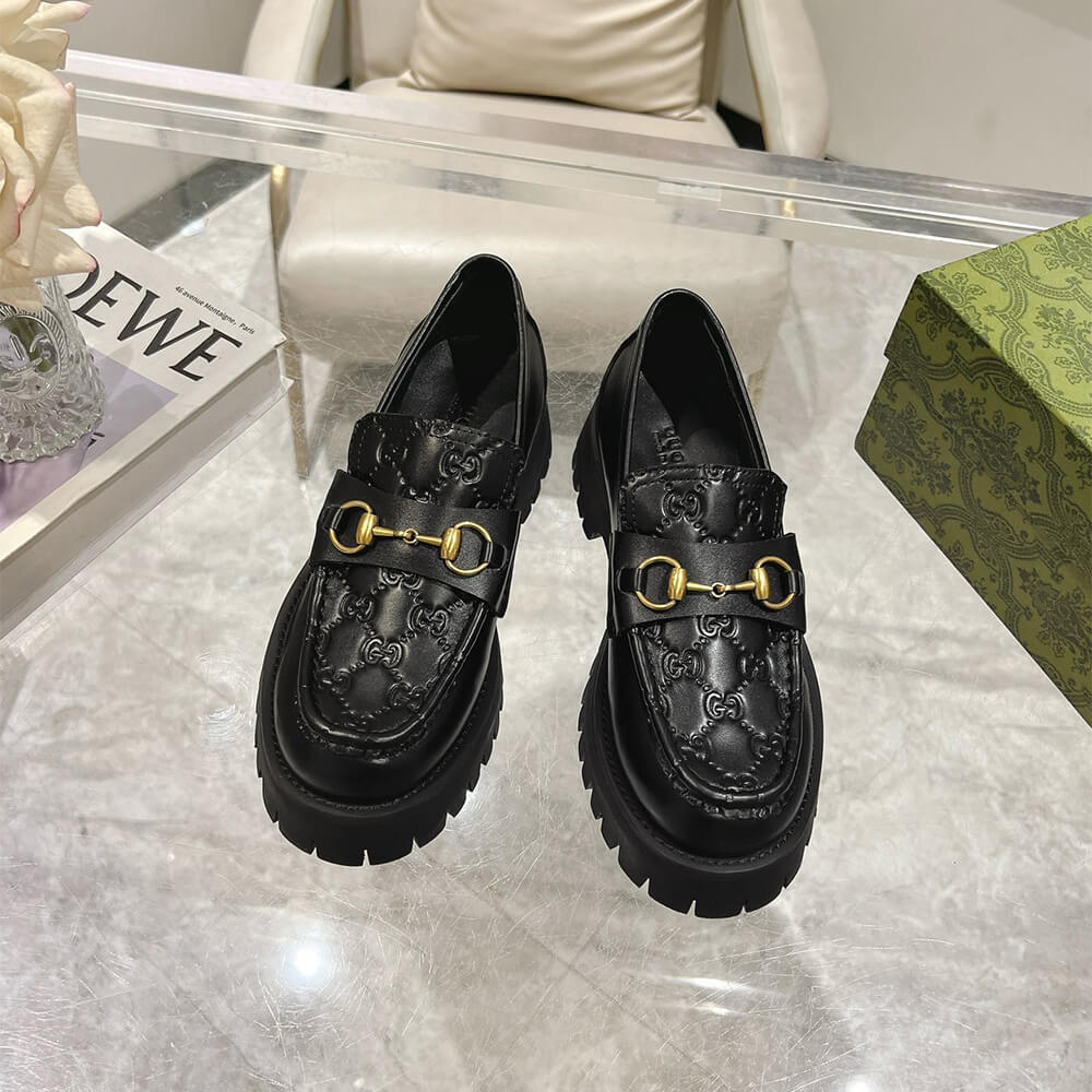 Gucci Women s Horsebit loafer with lug sole