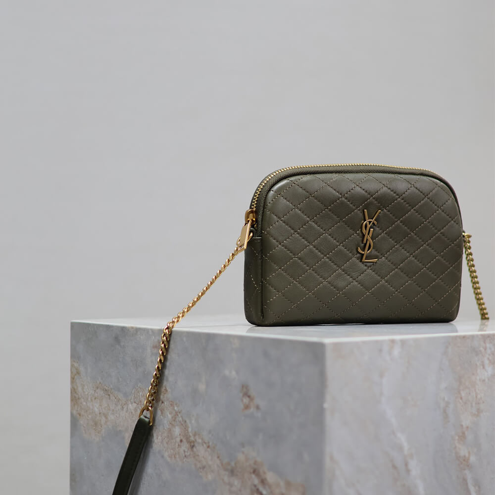 YSL Gaby zipped pouch in quilted lambskin