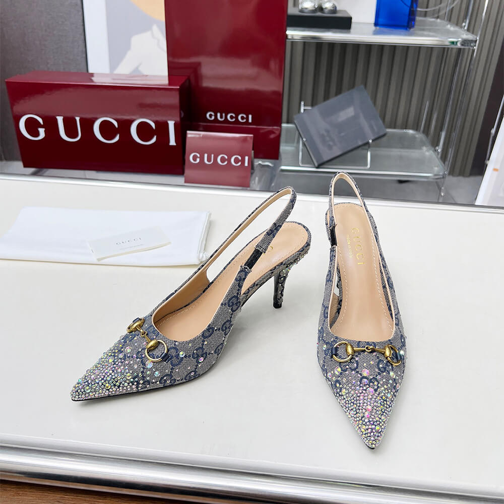 Gucci Women s slingback pump with crystal Horsebit