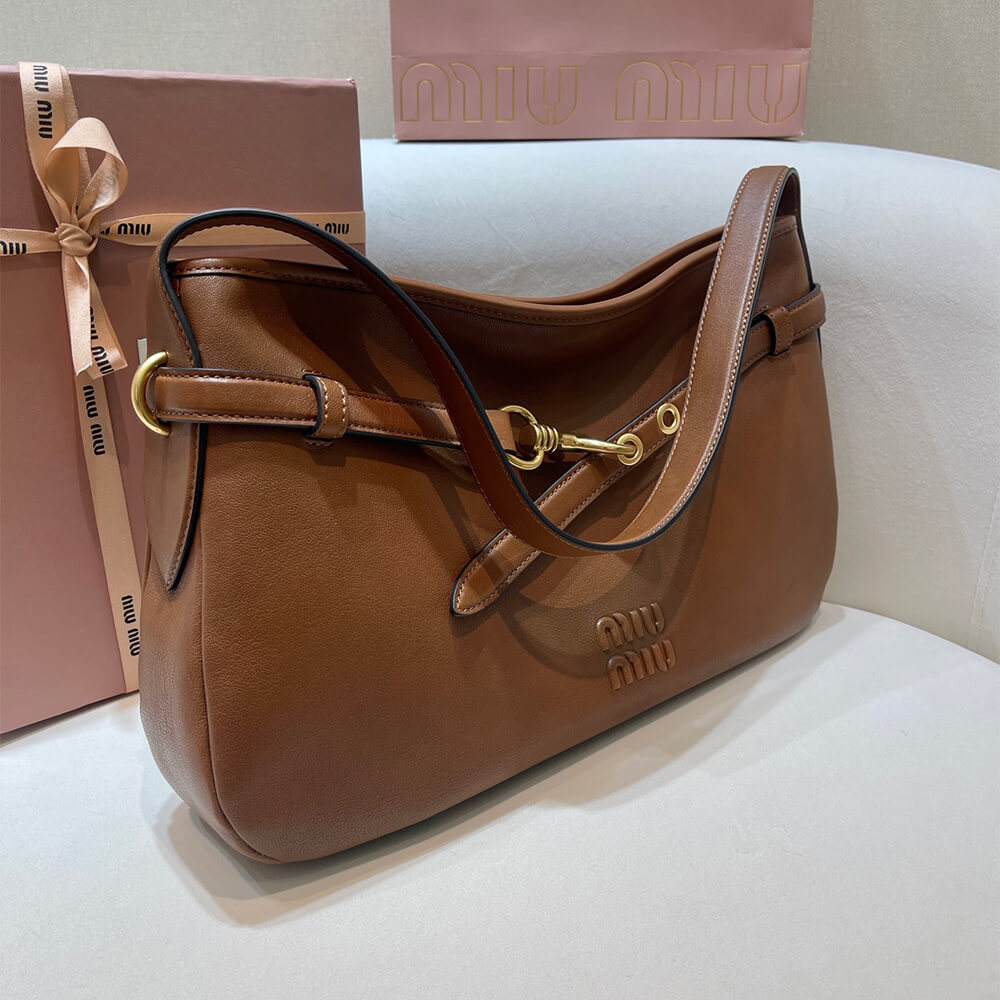 MIUMIU Medium Aventure nappa leather bag(HIGH-END GRADE)