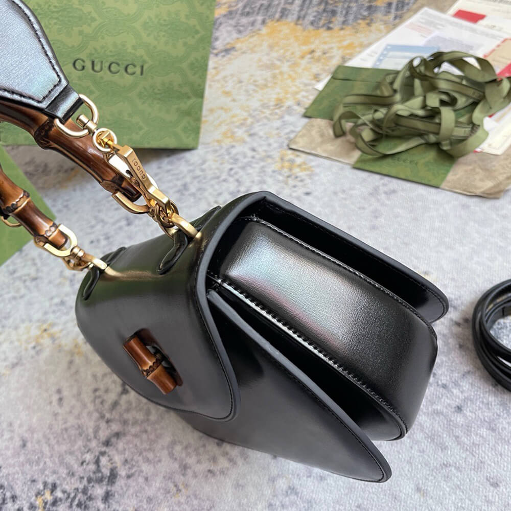 GUCCI BAMBOO 1947 JUMBO GG SMALL TOP HANDLE BAG