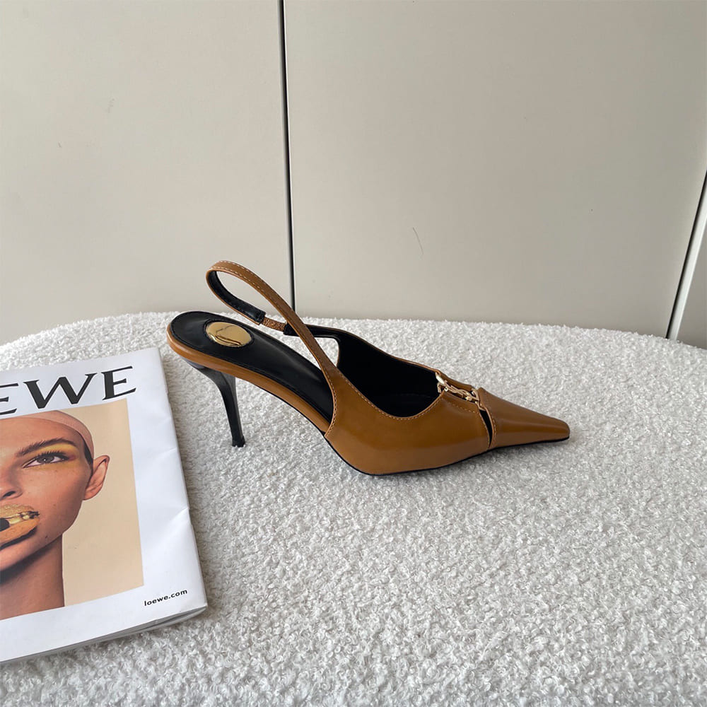 YSL Babylone Breteuil Slingback Pumps in Patent Leather