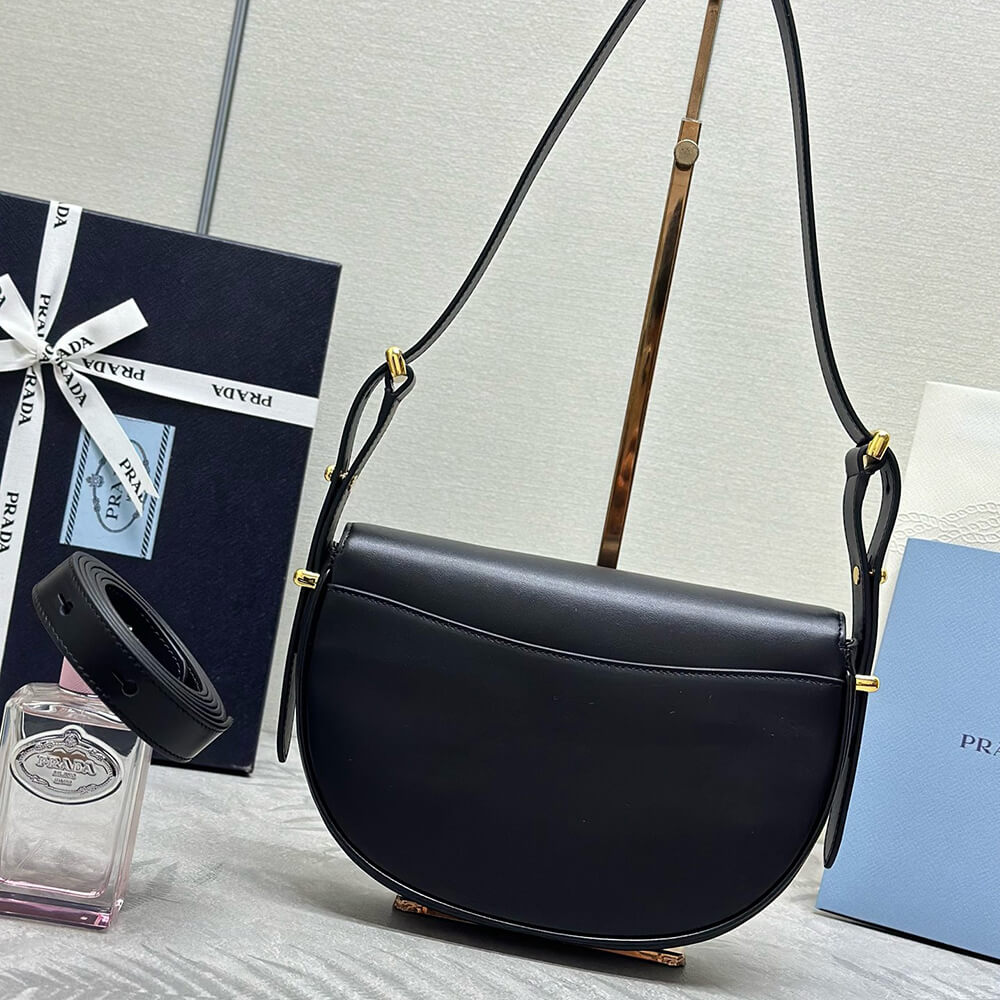 Prada Arque leather shoulder bag with flap