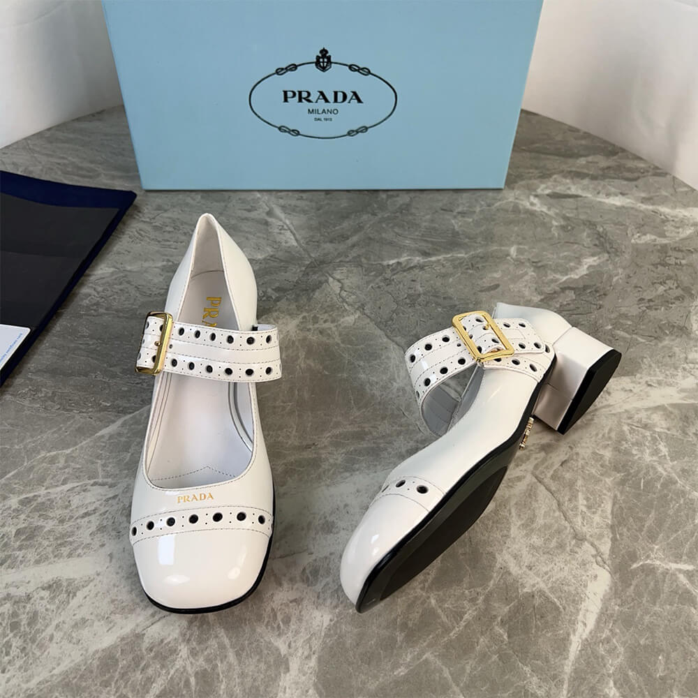 PRADA Patent leather Mary Jane pumps