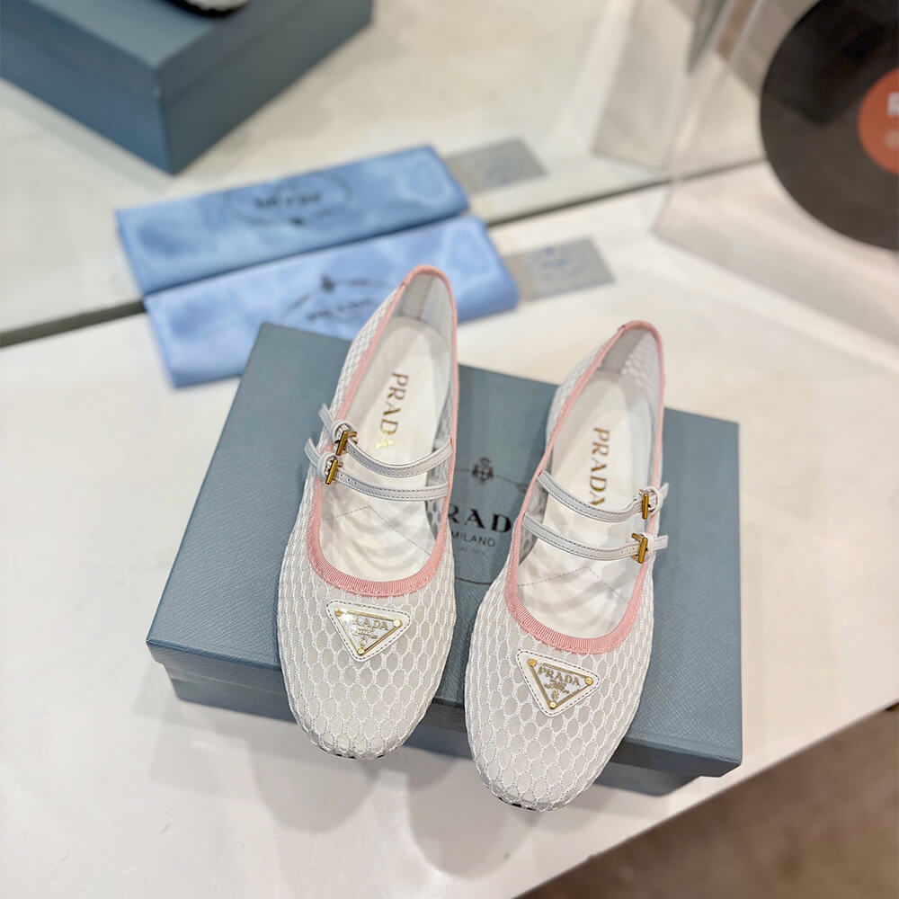 PRADA Mesh fabric ballerinas