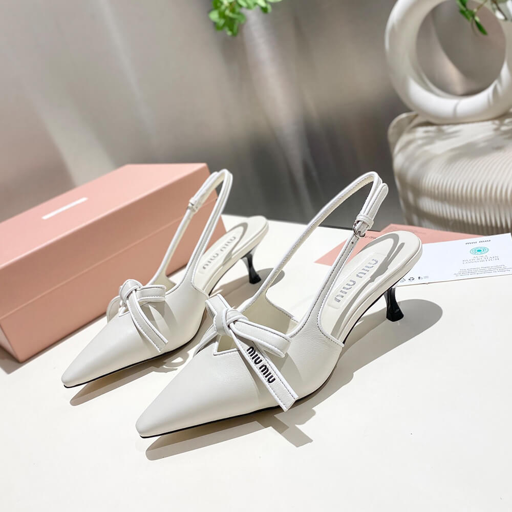 MiuMiu Nappa leather slingback pumps