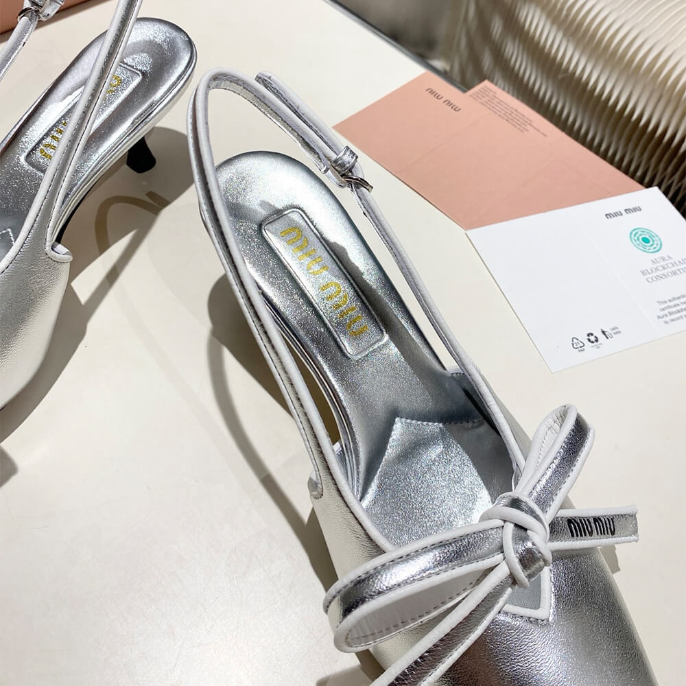 MiuMiu Nappa leather slingback pumps