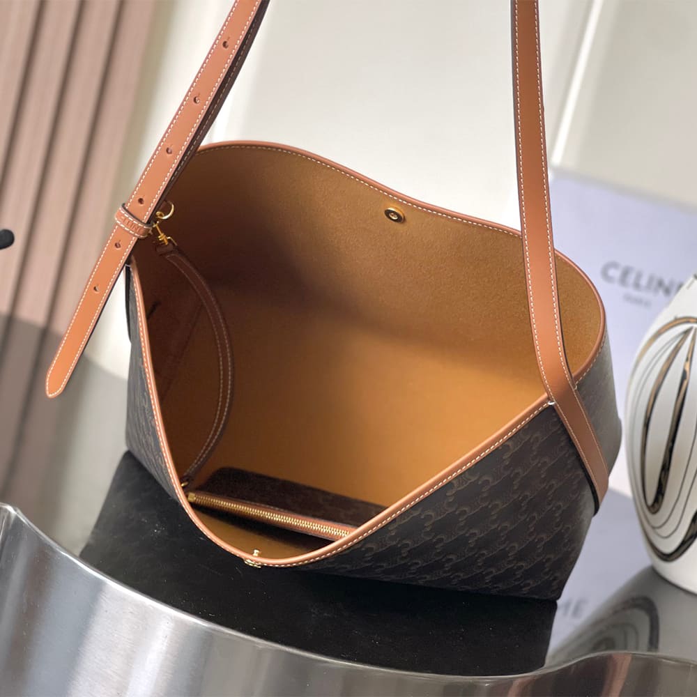 Celine SOFT SHOPPER BAG IN Triomphe Canvas and Calfskin