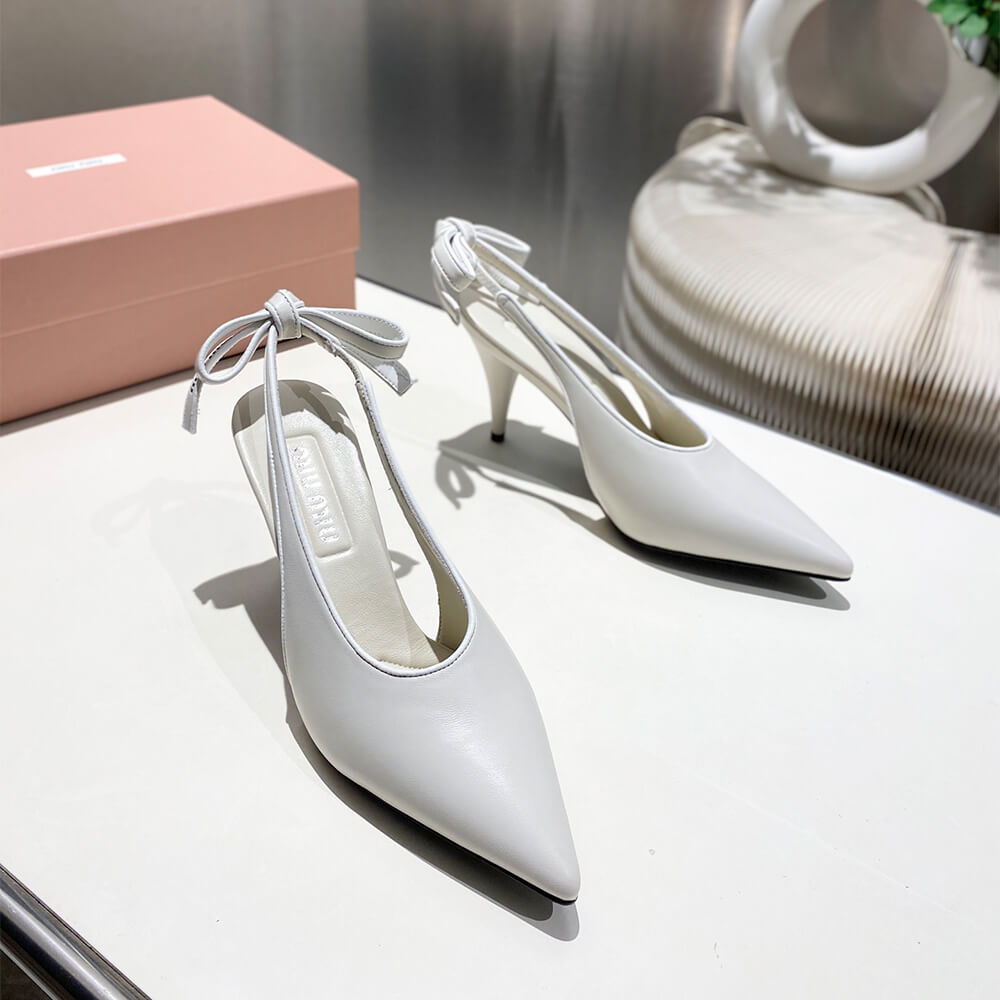 MiuMiu Nappa leather slingback pumps