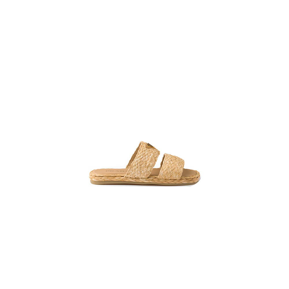 Prada Raffia slides